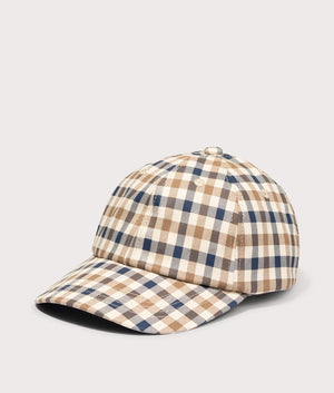 Aquascutum Active Baseball Cap in 28 Club Check. Shot at EQVVS. Side shot