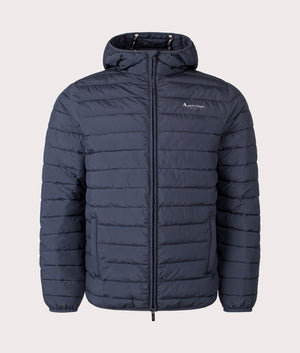 RLG Active Hooded 100 GR Jacket in Navy by Aquascutum. EQVVS Shot. 