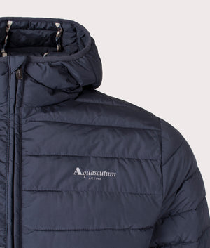 RLG Active Hooded 100 GR Jacket in Navy by Aquascutum. EQVVS Shot. 