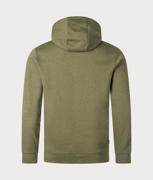 Aquascutum Active Small Logo Hoodie in Army Green with Club Check Interior. EQVVS Back Shot