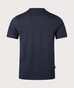 Aquascutum Active Big Logo T-Shirt in Navy Blue, 100% Organic Cotton. EQVVS Back Shot