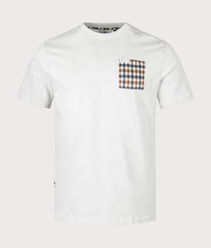 Aquascutum Active Club Check Pocket T-Shirt in Grey, 100% Organic Cotton. EQVVS Front Shot