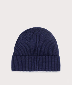 Aquascutum Active Beanie Patch in Navy, Rich Cotton Blend. At EQVVS Menswear. Back shot