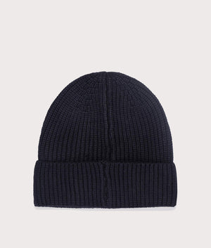 Aquascutum Active Beanie Patch in Black, Rich Cotton Blend. At EQVVS Menswear. Back shot