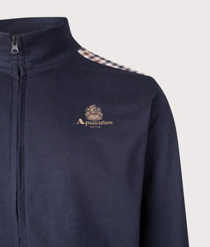 Full Zip Mockneck Club Check Detail Track Top. Shot by EQVVS. Detail Shot.