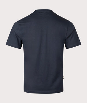 Aquascutum Club Check Pocket T-Shirt in Navy Blue at EQVVS. Back Shot.