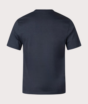 Aquascutum Insert Piping T-Shirt in Navy and Club Check. Back shot at EQVVS.