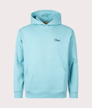 Classic Small Logo Hoodie in Ocean Blue by Dime MTL. EQVVS Front Angle Shot.