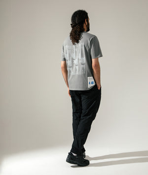 C.P. Company Front and Back Logo T-Shirt in Smoked Pearl. Shot at EQVVS.  