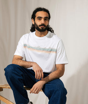 PS Paul Smith Desert Stripe T-Shirt in White. EQVVS shot.