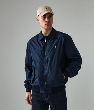 Polo Ralph Lauren Packable Windbreaker Jacket in Navy. campaign image at EQVVS.