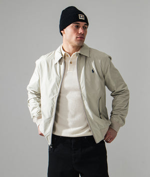 Ralph Lauren, Packable Windbreaker Jacket, stoneware grey, Eqvvs Menswear, campaign angle
