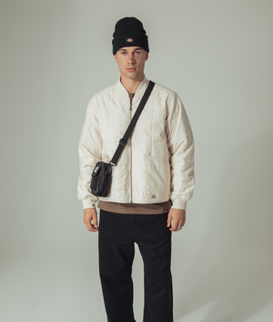 Gardiner Liner Jacket in Whitecap Gray by Dickies. EQVVS campaign Model Shot. 