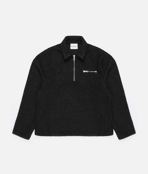 Oversized Fit Boucle Quarter Zip Overshirt