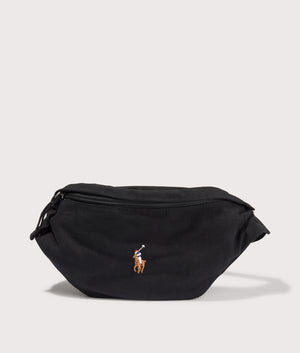 Polo Ralph Lauren Canvas Waist Bag in Black. EQVVS Front Shot.