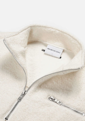 MKI Muyuki Zoku Boucle Quarter Zip - detail flat