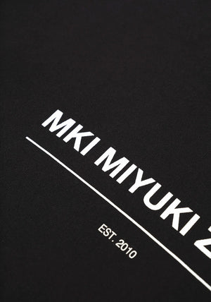 MKI Miyuki Zoku Linear Crewneck Sweatshirt in Black. Shot at EQVVS.  Detail shot. 