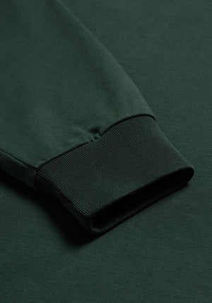 MKI Miyuki Zoku Long Sleeve Uniform T-Shirt in Green. Shot at EQVVS. Detail shot.