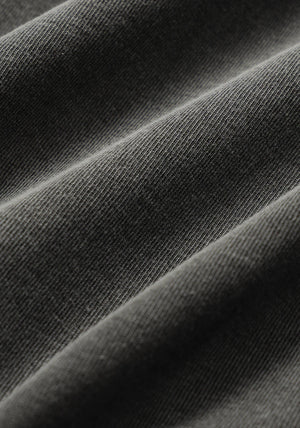 MKI Miyuki Zoku Uniform T-Shirt in Pigment Black. Shot at EQVVS.  Detail shot. 