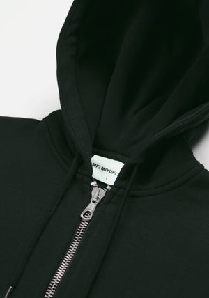 MKI Miyuki Zoku Uniform Zip Through Hoodie in Green. Shot at EQVVS. Detail shot. 