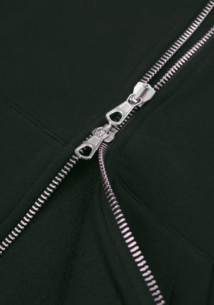 MKI Miyuki Zoku Uniform Zip Through Hoodie in Green. Shot at EQVVS.  Detail shot. 