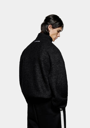 MKI Miyuki Zoku Black Boucle Quarter Zip Jumper model