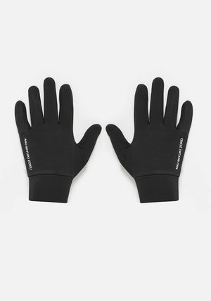 MKI MIYUKI ZOKU Tech Gloves in Black at EQVVS Menswear. Flat Front Shot. 