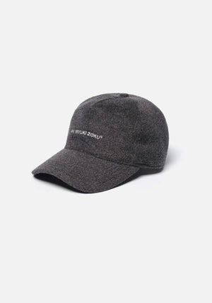 MKI MIYUKI ZOKU V2 Mohair Ball Cap in Charcoal at EQVVS Menswear Front angle shot