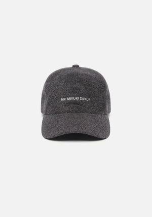 MKI MIYUKI ZOKU V2 Mohair Ball Cap in Charcoal at EQVVS Menswear Front shot