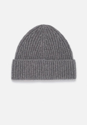 Charcoal Cashmere Ribbed Beanie, MKI Miyuki Zoku.