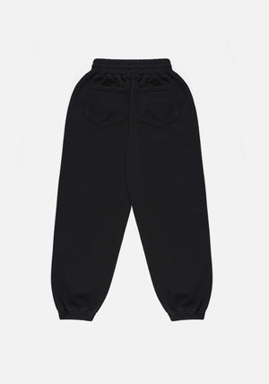 Relaxed Fit 800 GSM Superweight Cuffed Joggers by MKI MIYUKI ZOKU at EQVVS Menswear. Flat Back Shot.