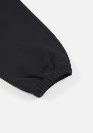 Relaxed Fit 800 GSM Superweight Cuffed Joggers by MKI MIYUKI ZOKU at EQVVS Menswear. Cuff Detail Shot.