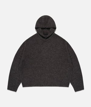 Oversized Fit Mohair Blend Knit Hoodie