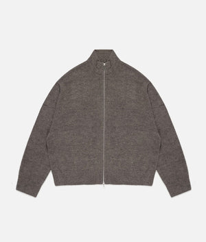 Oversized Fit Mohair Blend Knit Track Jacket