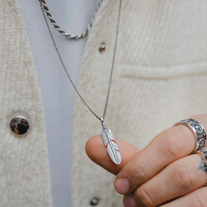 Sterling Silver Ethereal Feather Necklace