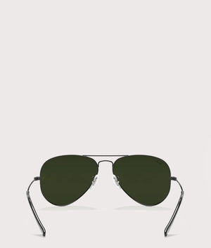 Aviator Large Metal Sunglasses Gunmetal-Green Lens | Ray-Ban | EQVVS