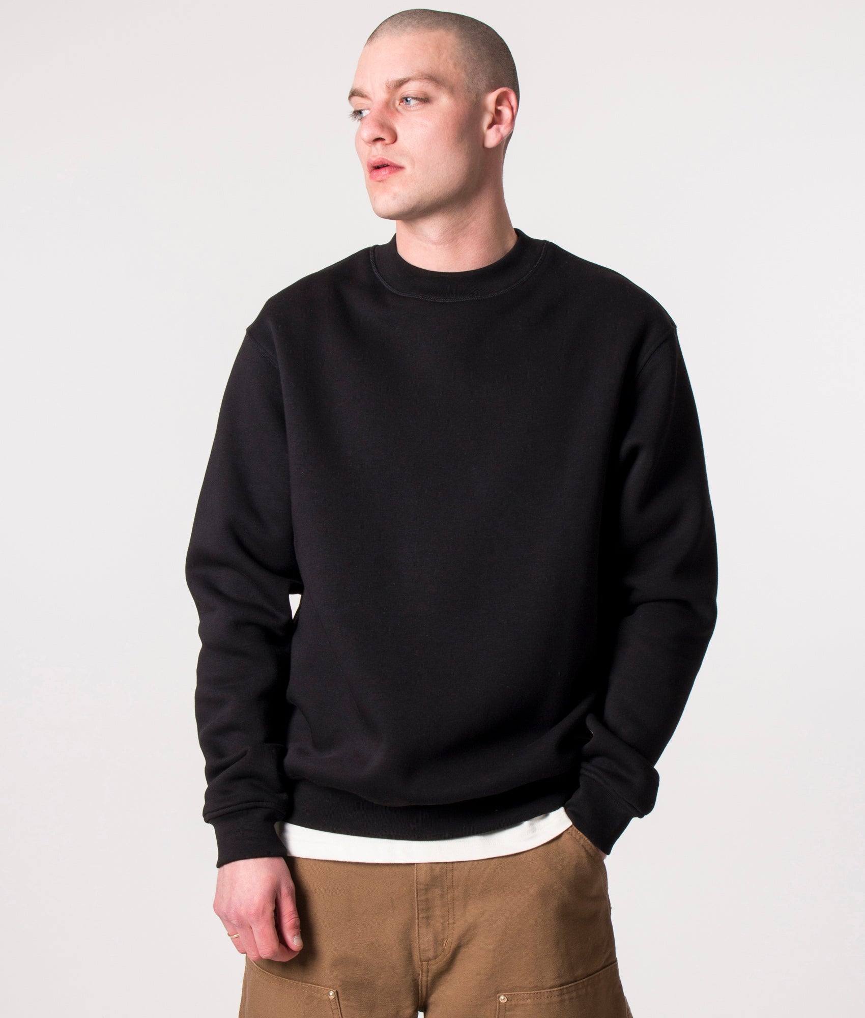 Basic Crew Neck Sweatshirt Black | Faded | EQVVS