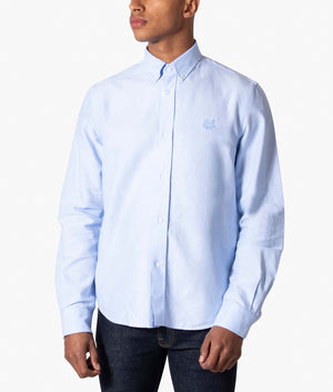 Tiger-Crest-Button-Down-Shirt-Light-Blue-Kenzo-EQVVS