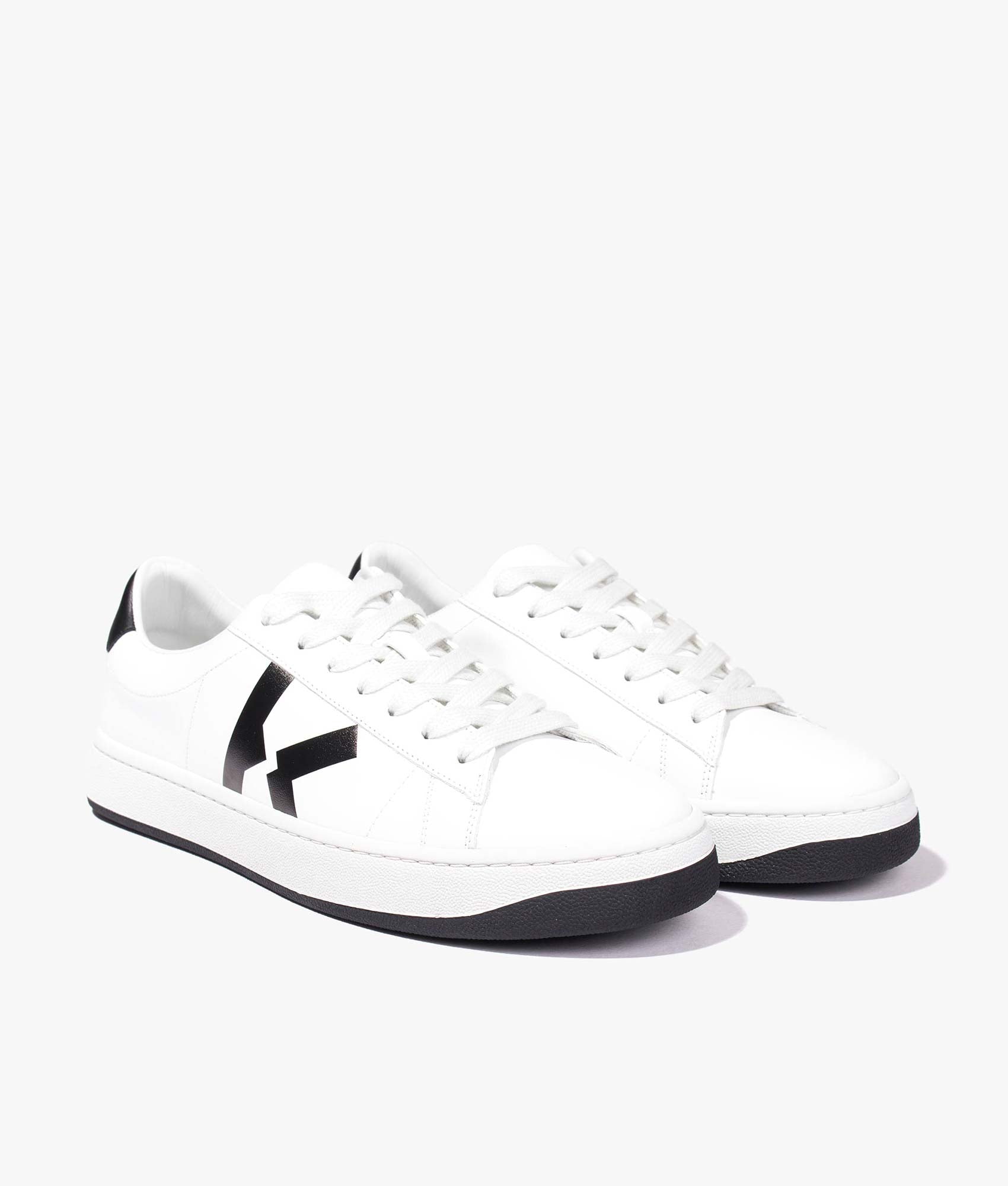 Kenzo Kourt K Logo Lace Up Sneakers White | KENZO | EQVVS