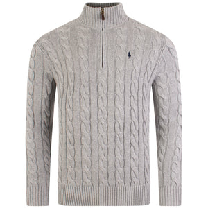 Cable-Knit-1/4-Zip-Sweat-Grey-Polo-Ralph-Lauren-EQVVS