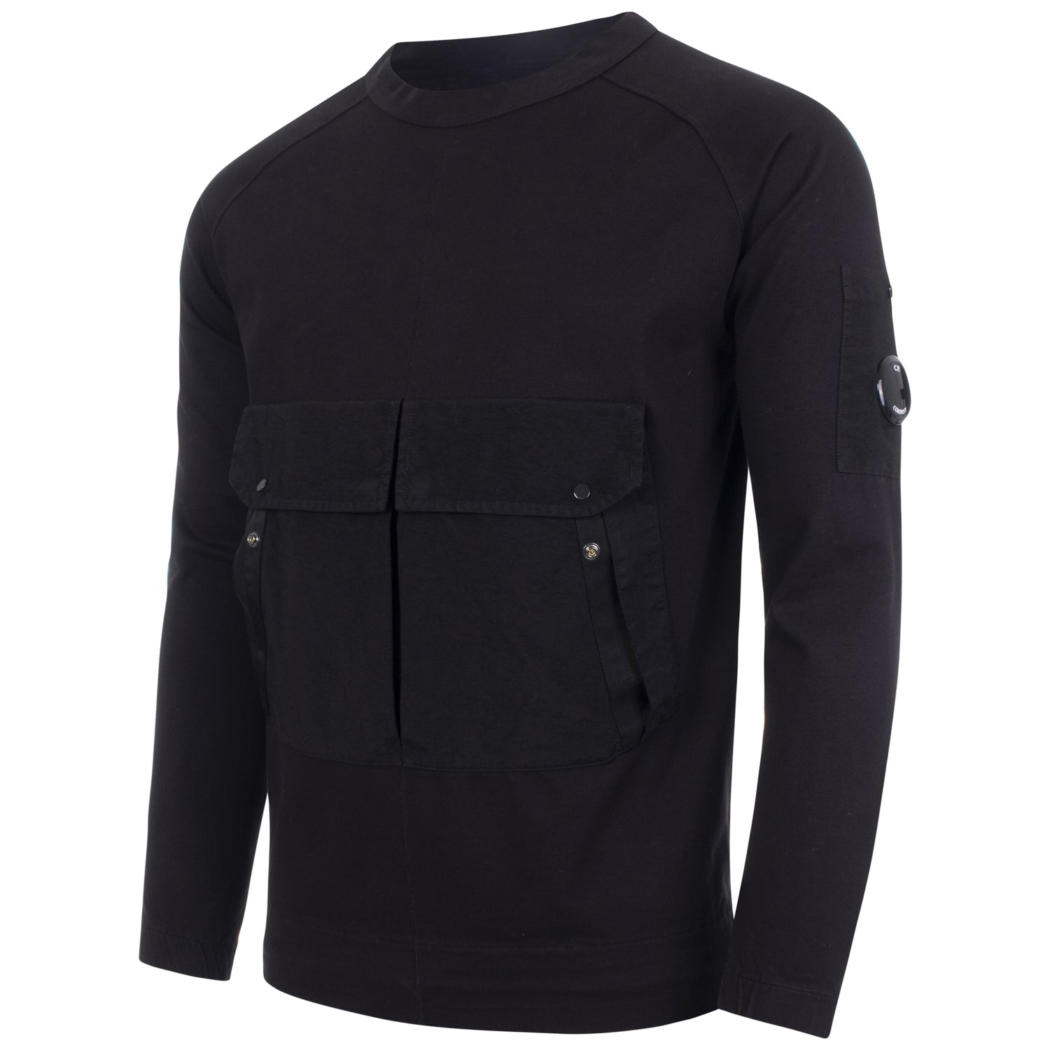Heavy Jersey Pocket Lens Sweatshirt Black | C.P. Company | EQVVS