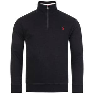 Fleece Double-Knit 1/4 Zip Stripe Collar Sweat