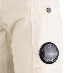 Gabardine Zipped Lens Overshirt Sandshell | C.P. Company | EQVVS