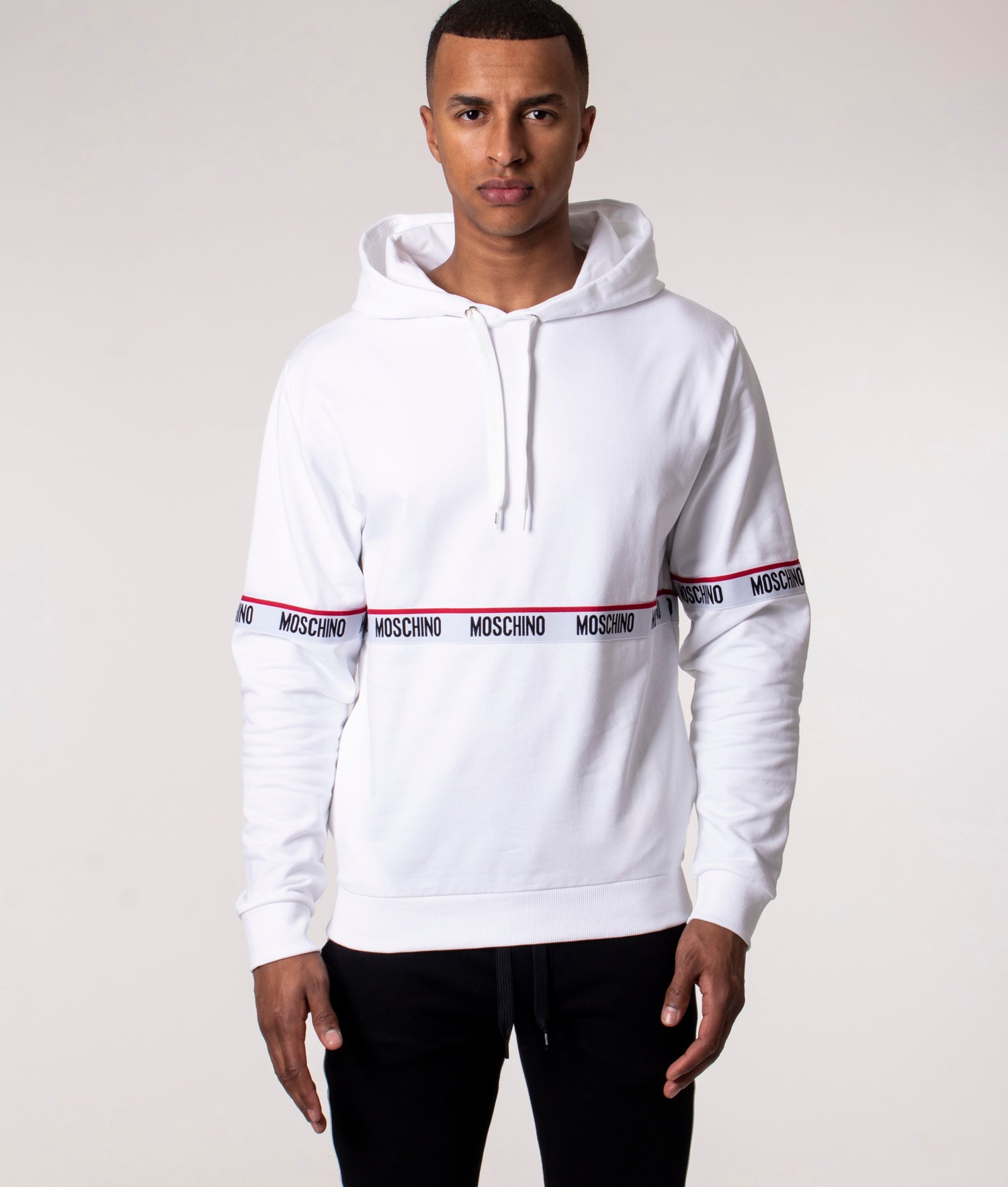 Moschino tape hoodie online grey