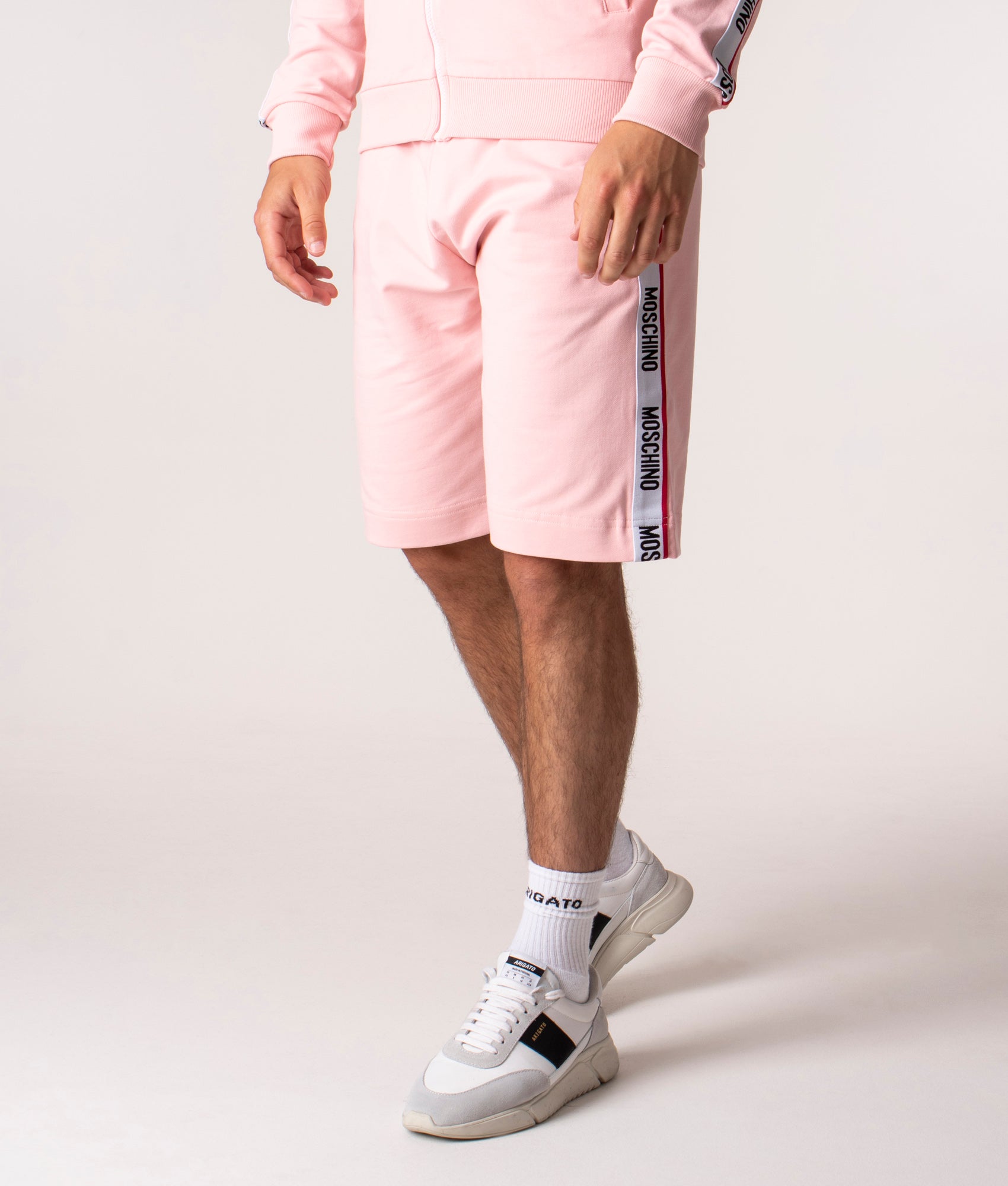 Moschino logo-print track shorts - Pink