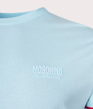 Taped-Logo-Cuff-T-Shirt-Light-Blue-Moschino-EQVVS