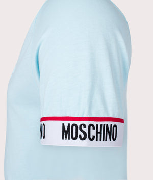 Taped-Logo-Cuff-T-Shirt-Light-Blue-Moschino-EQVVS