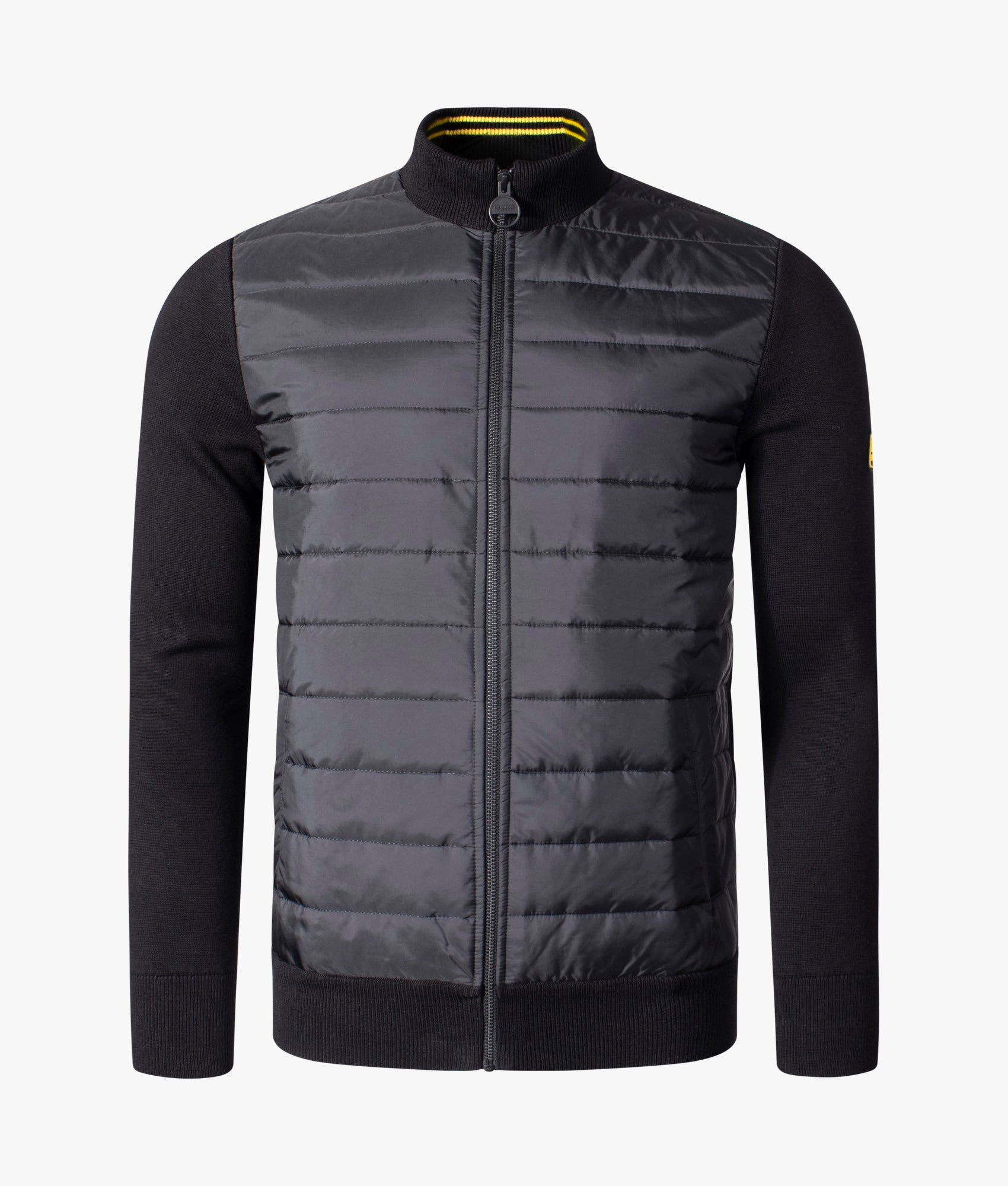 Zip Through Legacy Baffle Hybrid Jacket Black | Barbour | EQVVS