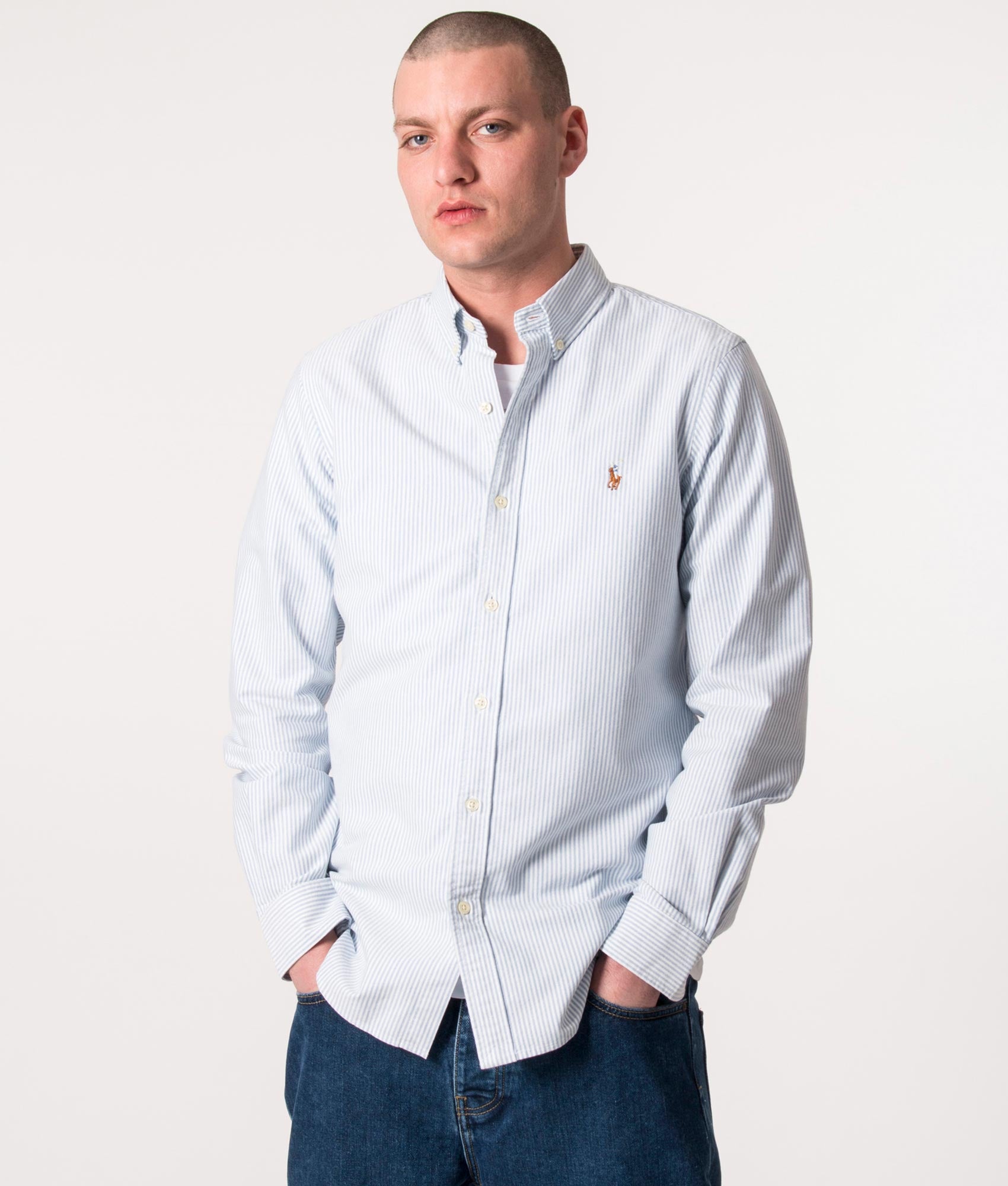 Polo ralph lauren oxford shirt in slim fit white online