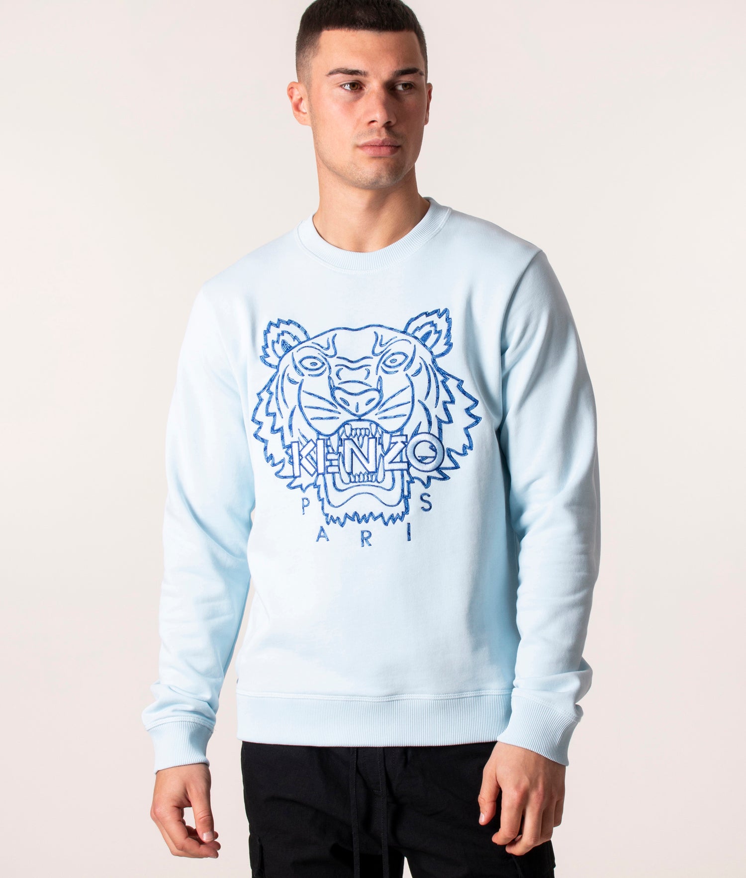 Tiger Head Logo Sweatshirt Sky Blue | KENZO | EQVVS